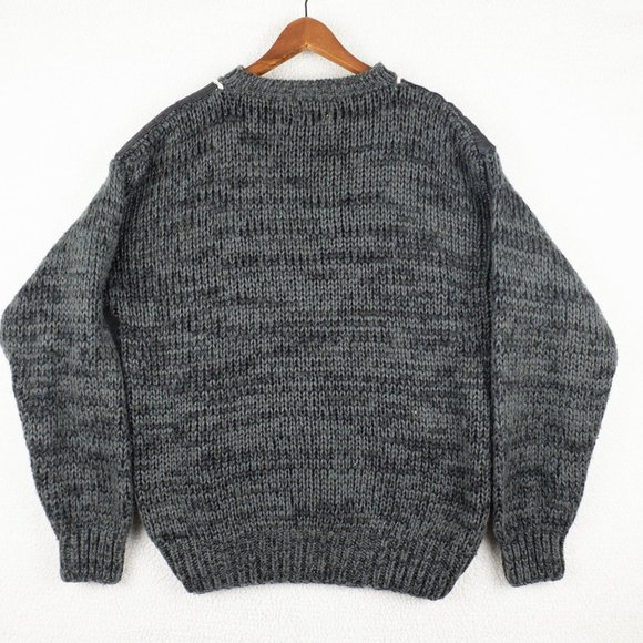 Cricketeer Sweater Mens Large Gray Geometric Oversized Chevron V Vintage 80s - Picture 4 of 7